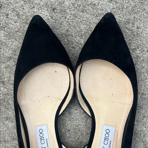 Jimmy Choo Black Pointed Flats - Picture 4 of 6